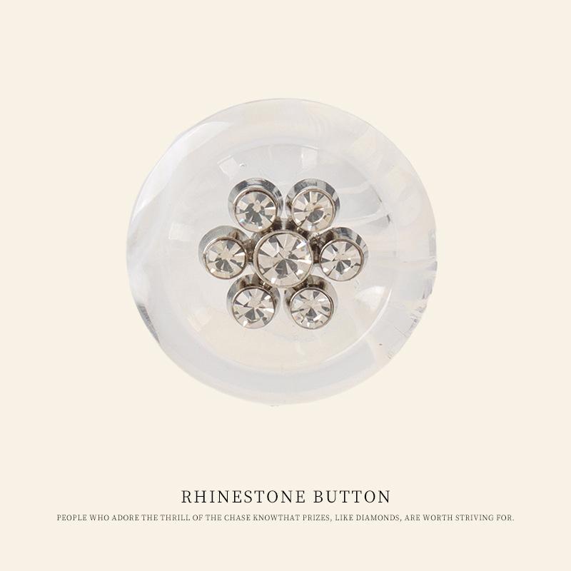 5pcs Resin Metal Combination Button Coat Trench Coat Diamond-Encrusted Decorative Buttons Suit Sweater Hand-Sewn Buttons