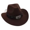 Top Hat Western Cowboy Hat Tibetan Jazz Hat Felt Hat Bull Head Belt Buckle Riding Hat Sun Hat