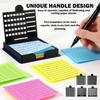 1 Set Sticky Note Holder,Sticky Note Dispenser,with 5 Style Template & 1 Sticky Notes,3x3 Note Dispenser,Note Holder,Sticky Note Stencil and Holder