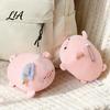 Soft Huggable Animal Doll Cute Pig Plush Pillow, Stuffed Animal, Short Velvet Plushie Pillow Doll, Small Bag Charm & Large Throw Birthday Gift