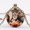 The Glass Pendant Necklace Features The Virgin Mary Holding The Infant Jesus, And Includes A Time-Jewel Pendant.
