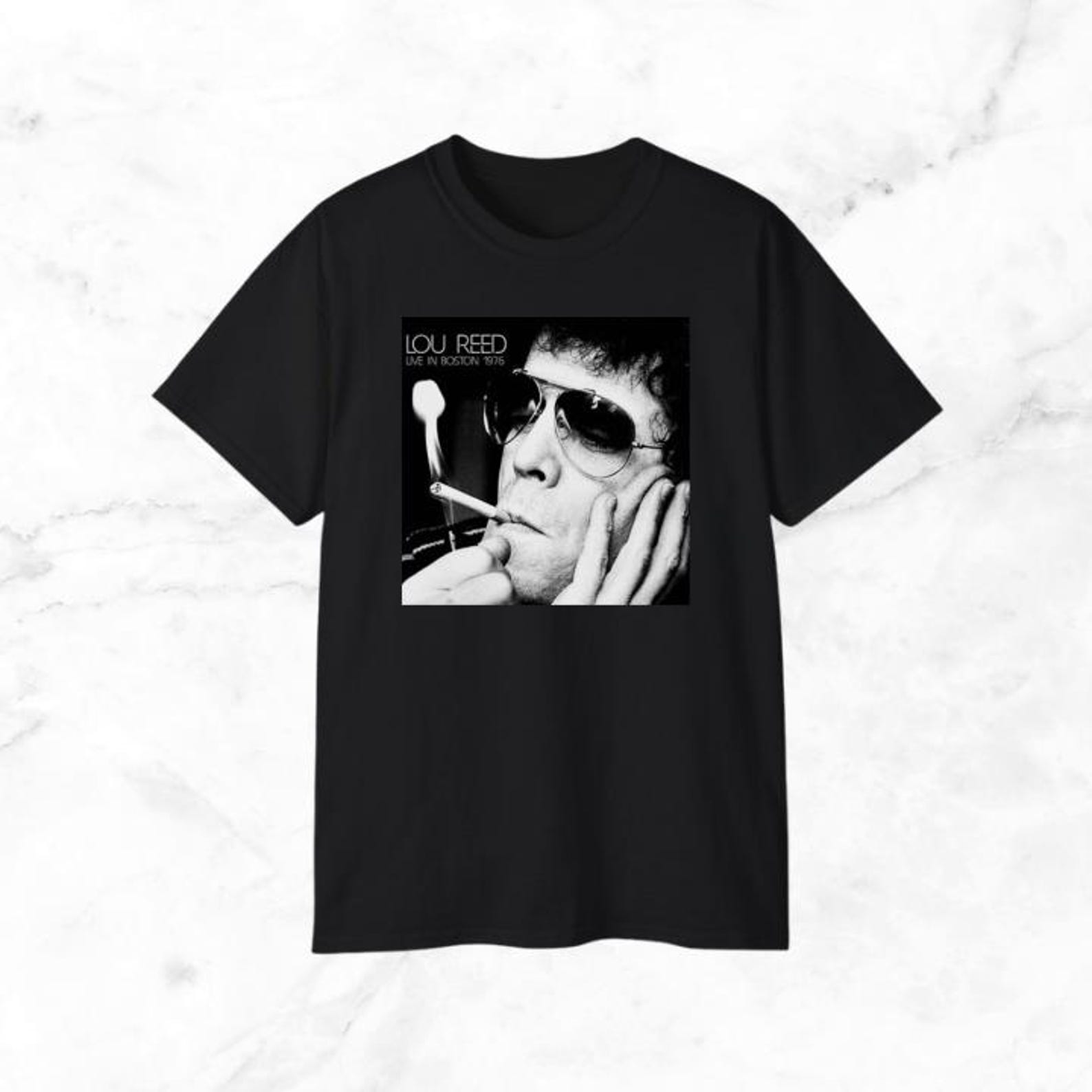 Lou Reed Live In Boston 1976 T-Shirt | Unisex Cotton Concert Tee 2XL