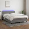 VidaXL Slat Bed Base with Mattress and LED, Upholstered Bed, Double Bed, Adult Bed for Interior Bedroom, 3133238