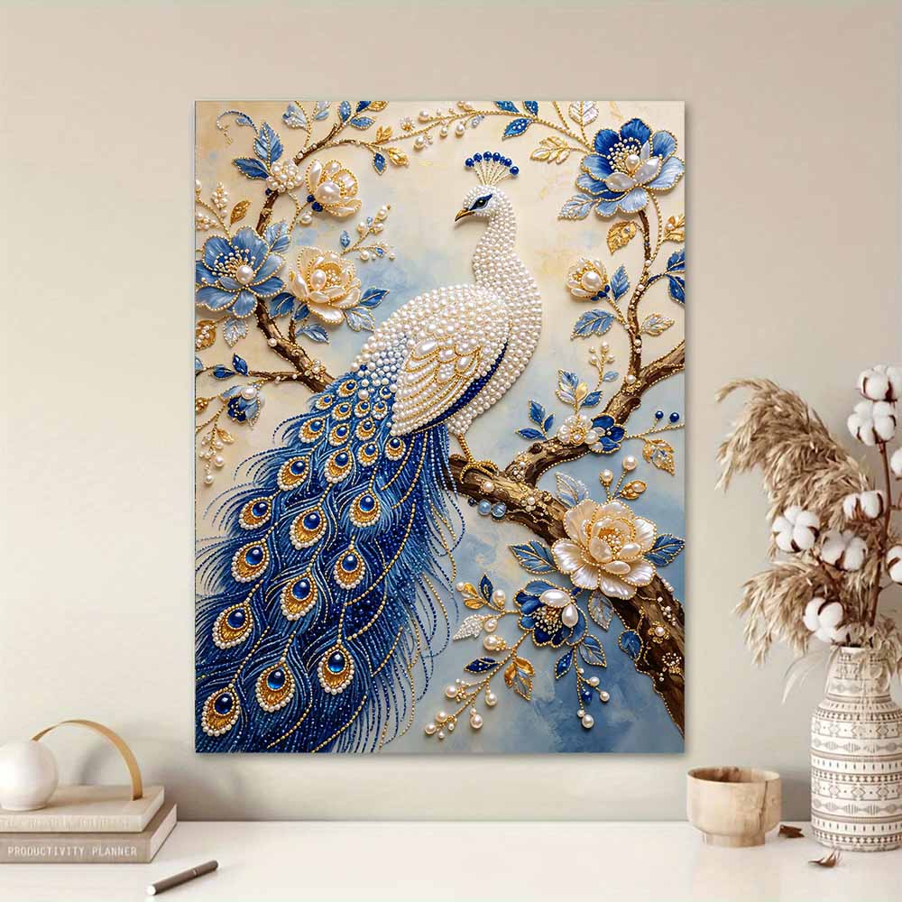 Pearl DIY Art Painting Majestic Peacock Handcrafted Picture Indoor Wall Ornament Relaxing Leisure Hobby Exquisite Home Decor Gift