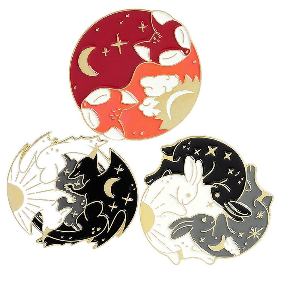 

шт. Аксессуары для художественного ошейника Кролик Животное Лиса Багуа Диаграмма Брошь Брошь Бижутерия Эмалевый значок