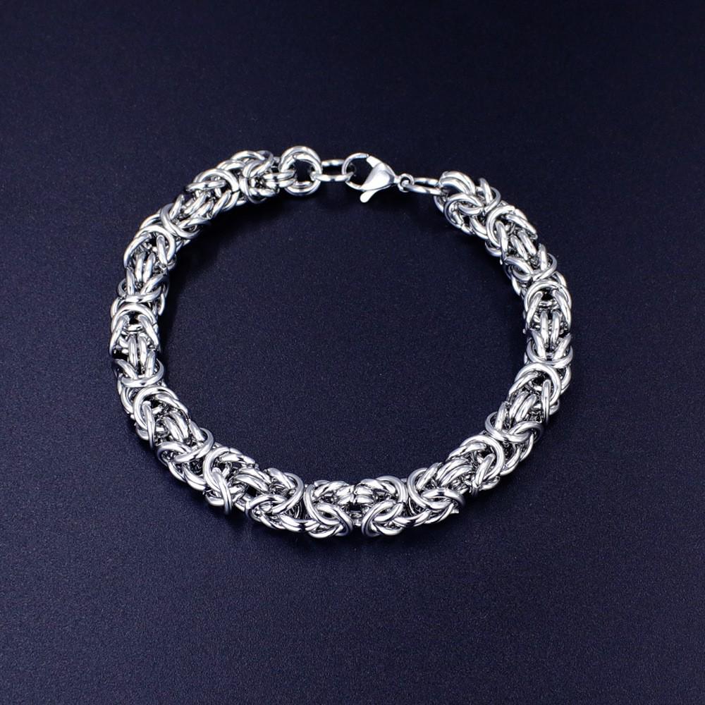 European & American Stainless Steel Cuban-Figaro Men's Bracelet Set - Gold Titanium