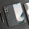 Pro Magsafe Magnetické Bezdrátové Nabíjení Luxusní Jednobarevný Kryt na Telefon z Uhlíkových Vláken Pro Samsung Galaxy Z Fold 7 6 5 4 Nárazníkový Kryt