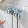 Home Punch-free 5 Holes Toothbrush Holder with Cover Dustproof Toothbrush Storage Racks Wall-mounted Home Bathroom Corner Rack