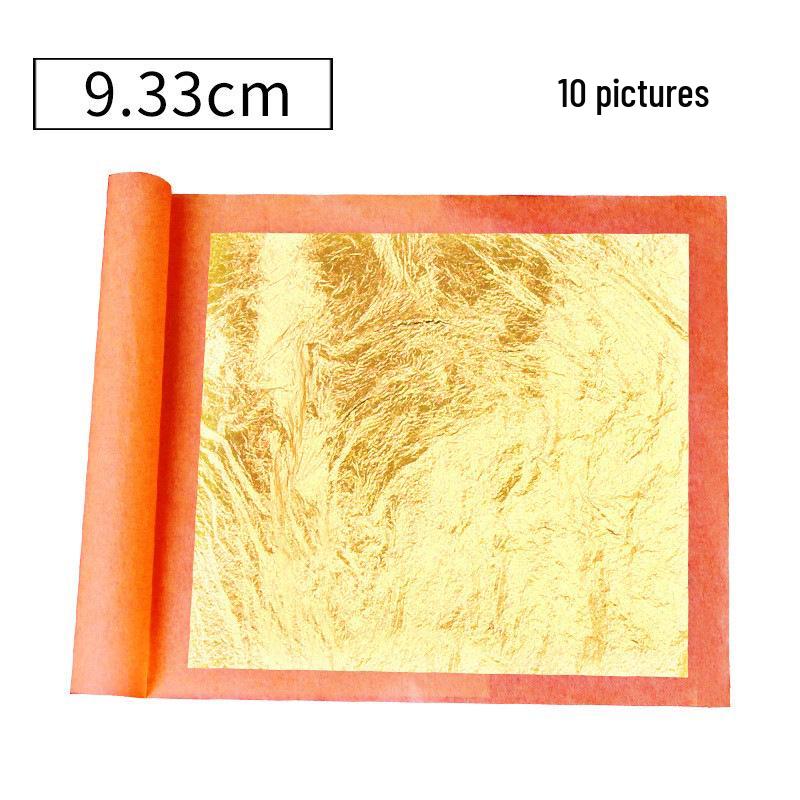 24K Gold Leaf Sheets for Decoration - 99% Pure, Ideal for Buddha Statue Gilding, Art Projects & Crafts - 10 Sheets