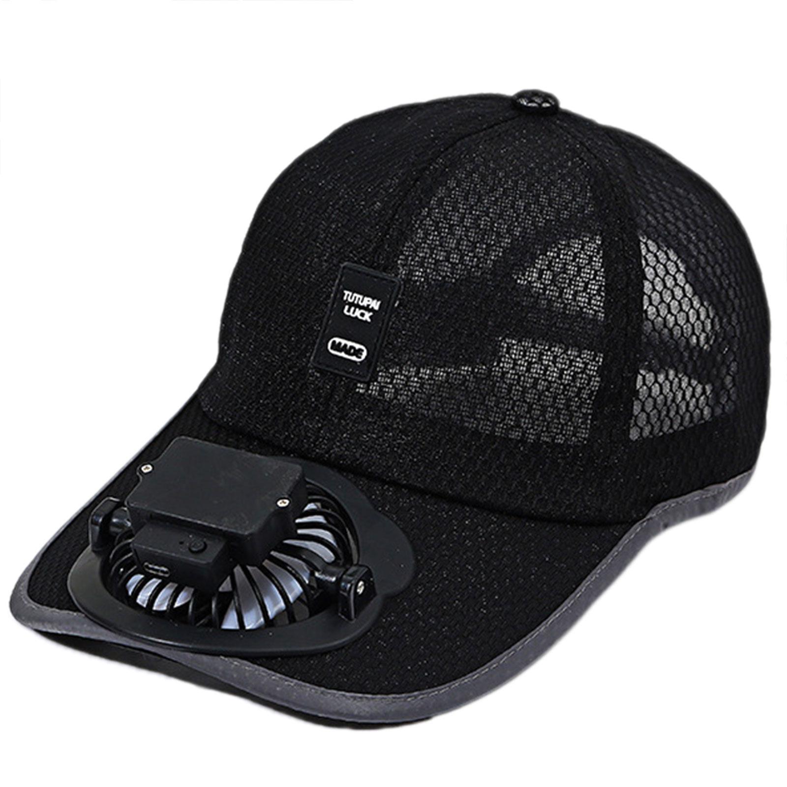

Sunshade Hat with Fan Baseball Hat with Electric Fan Breathable Hat for Exercise Soccer Yoga Running Sports чёрный
