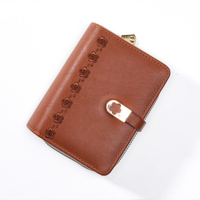 2025 New Fashion Short Wallet Women's Zipper Buckle Large Capacity Wallet Multi-card Change Bag Clutch