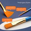 50Pcs Paint Brushes Set Round Flat Hair Nylon Hair Paint Brush For Oil Acrylic For Artists Beginners Student Paintin