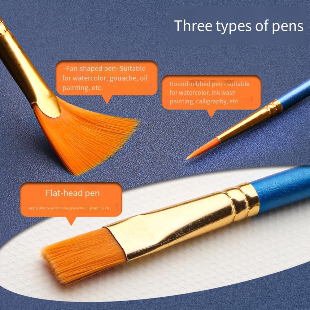 50Pcs Paint Brushes Set Round Flat Hair Nylon Hair Paint Brush For Oil Acrylic For Artists Beginners Student Paintin