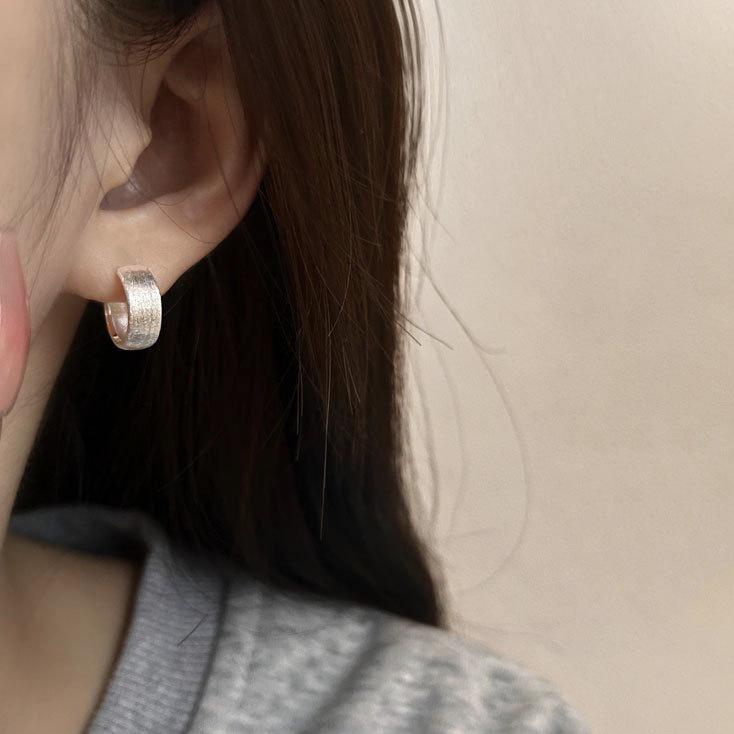 PONYKISS S Sterlingsilber Geometrisch C 5mm Gebürstet Breiter Bogen Steckerohrringe Für Damen Klassisch Fein Minimalistisch Schmuck