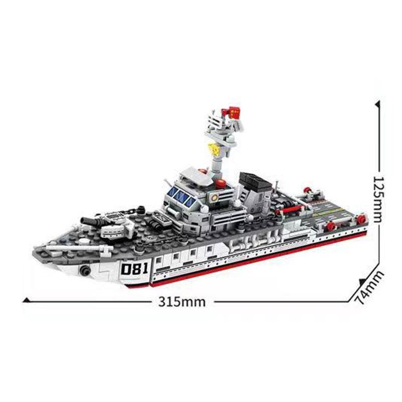New WW2 Military Aircraft Building Blocks Carrier Type 081 Mine Countermeasures Ship Model Warship Figures Bricks Kids Toys