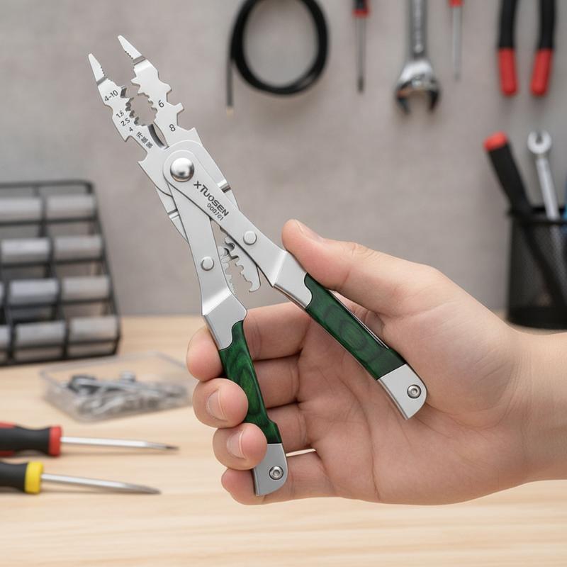 Electrician Tool Double-Head Multi-Purpose Wire Crimping Pliers Cold Press Terminal Pliers Multi-Function Stripping