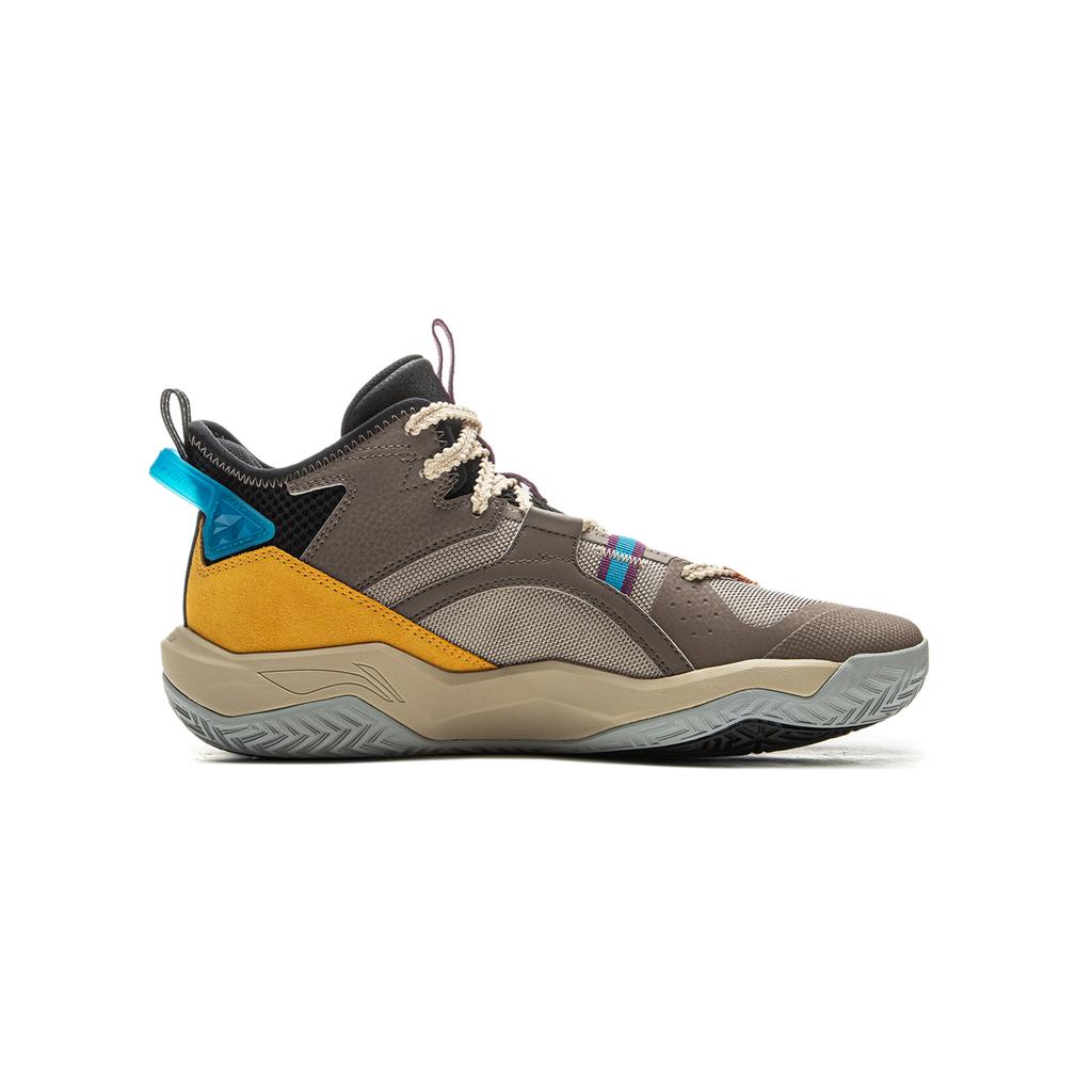 Li Ning Kids Synthetic Leather Basketball Series Comfortable Non-Slip Wear-Resistant Rebound Support Mid-Top Kids Basketball Shoes YKBU090-5
