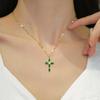 Titanium Steel Luxurious Diamond Cross Women's Versatile Clavicle Necklace
