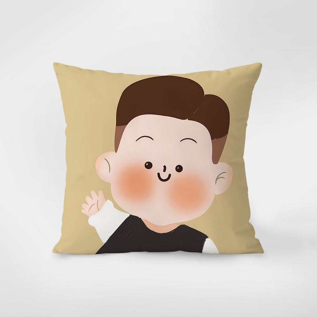 Cartoon Character Family Pillowcase Interior Decoration Office Living Room Home Pillowcase