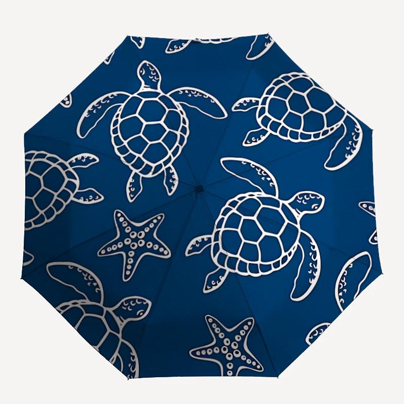 

1pc Turtle Print Automatic Umbrella 8-Bone Design Compact Gear for Outdoor Travel, Perfect Holiday Gift y250827038