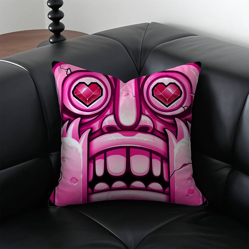 

Pop-Parkour Game Temple Run-A Pillow Case Anti-dustmite Pillowcase Invisible zipper silky short plush Sofa cushion cover 12x12Inch