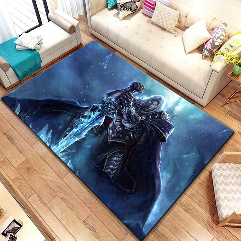 Spiel World of Warcraft Teppich für Wohnzimmerteppiche Camping Stranger Things Picknickmatte Rutschfester E-Sport-Teppich Yogamatte Fans Geschenk