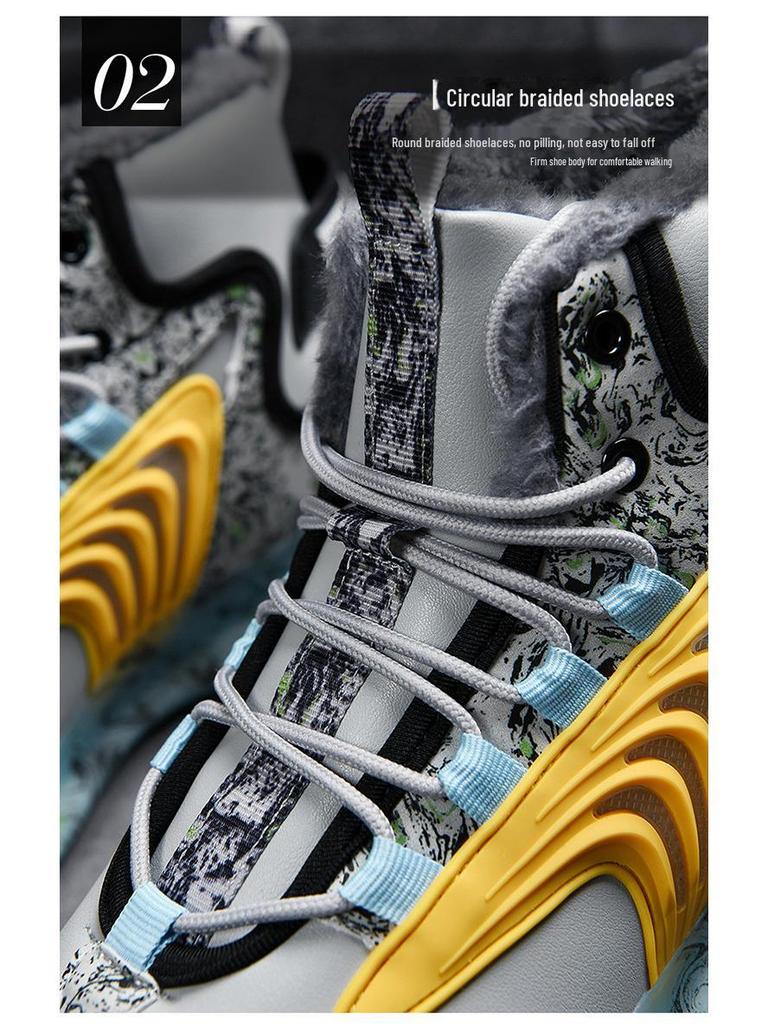 Men's Winter High-Top Basketball & Running Shoes with Popcorn Cushioning