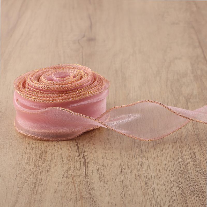 10yards Roll Solid Color Organza Ribbon Wavy Edge Fishtail Ribbon For Flower Bouquet Gifts Packaging Wedding Party Decorations