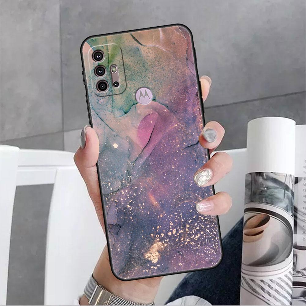 

Мягкий чехол с мраморным узором для Motorola G60 G30 Edge 20 30 G22 G9 Play G52 G8 G9 Power G50 One Fusion, черный чехол для телефона Moto G50