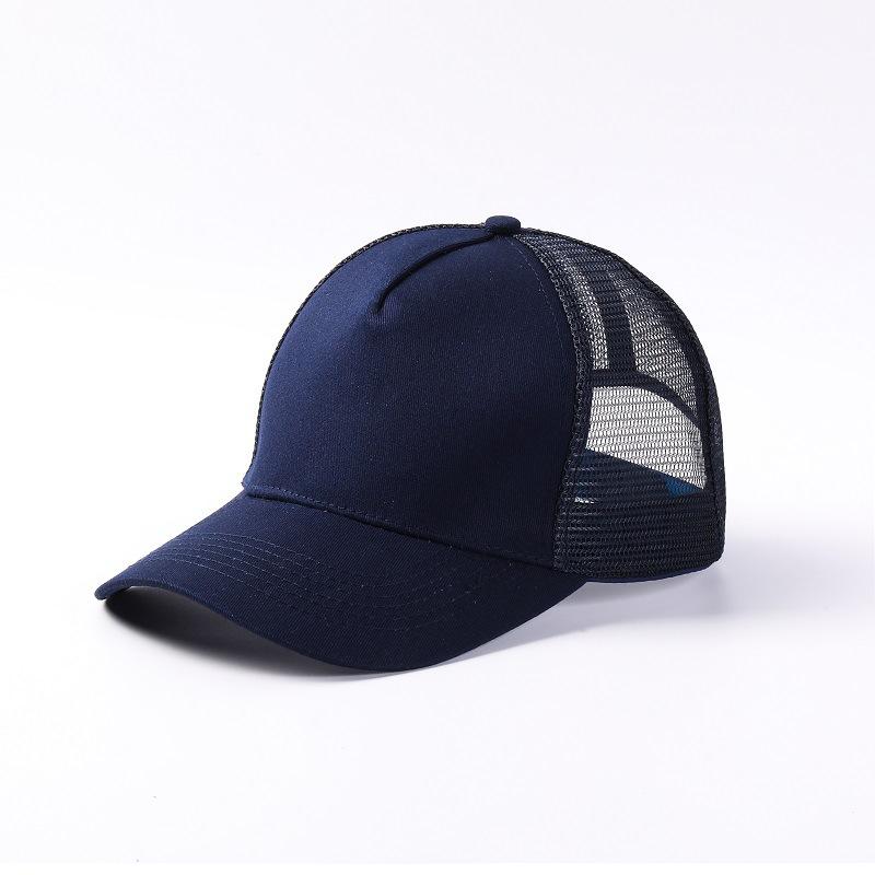 Blank 5 Pane Mesh Baseball Cap Mens And Women Curved Snapback Hats Summer Sunshade Sun Hat Simple Trucker Cap Gorras Casquette
