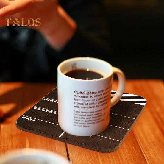 4 stk filmkinolappbrett trebrikkesett Vanntette tekannematter Slitesterk drikkedekke for salongbord Hjemmekontorgaver