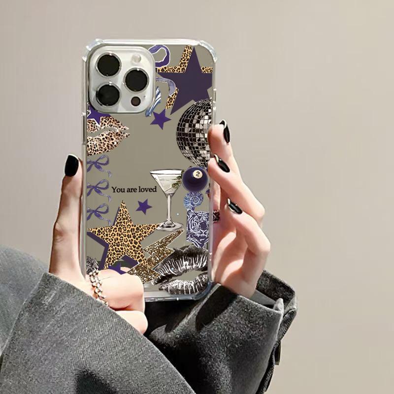 Rotating Lanterns Bowknot Pattern Mirror Acrylic Phone Case For iPhone 16 15 14 13 12 11 Pro Max X XR 7 8 Plus Shockproof Cover