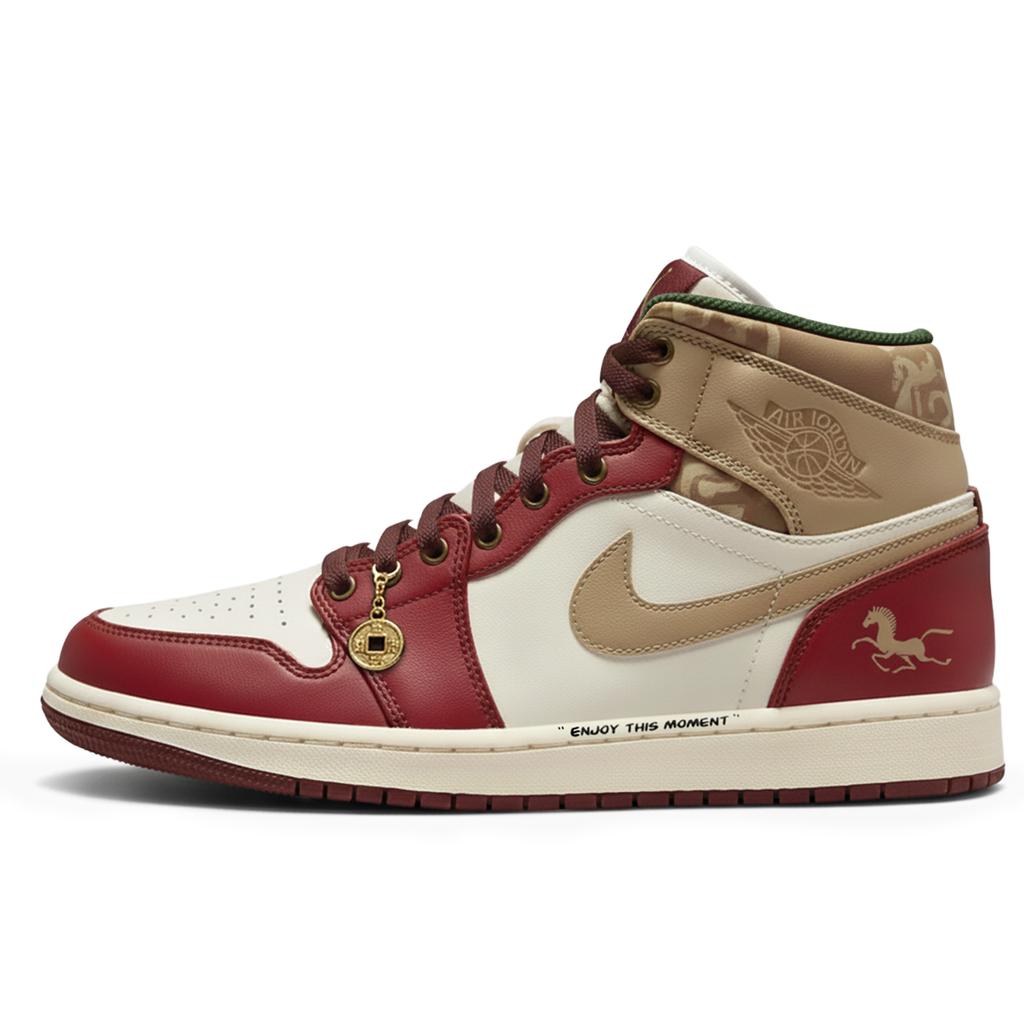 Jordan Air Jordan 1 Three Times Laboratory, Red Gold Horse Shadow, Box, Horse Year Limited Classic And Versatile DQ8426-105(Team-S-BOX)