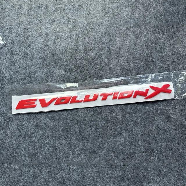 

3D ABS Літери Evolution X Пластикова Емблема Багажника для Автомобіля, Рефітинг, Значок, Наліпка Декаль для Стайлінгу Автомобіля для Lancer EVO червоний