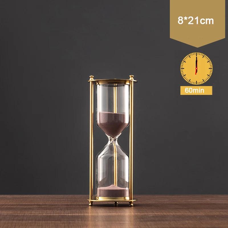 15/30/60min Creative Metal Hourglass Sand Timer European Retro Office Bookshelf Study Ornaments Decoration Sand Clock Timer