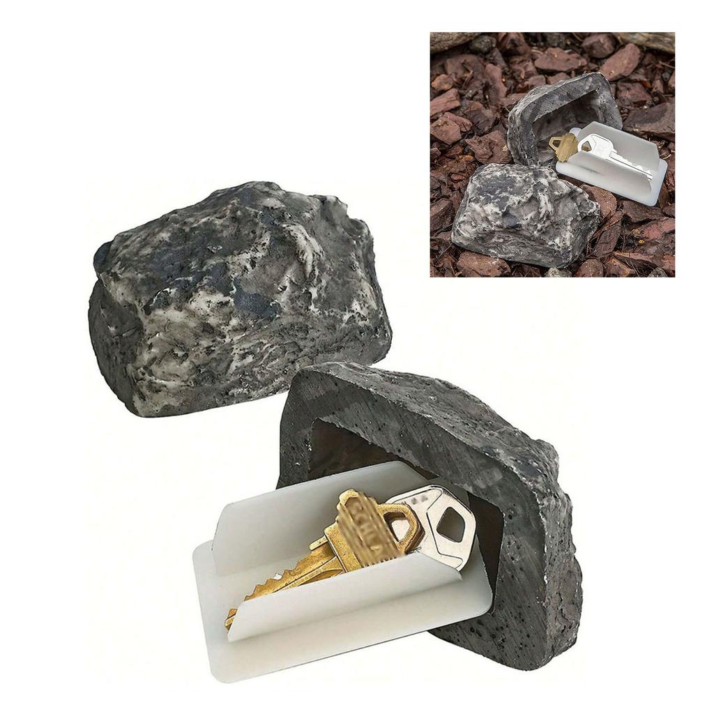 Fake Stone Key Box Home Entrance Key Box Simulated Small Stone Decoration Key Organizer for Outdoor