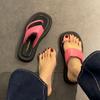 Thick-soled Cool Slippers Women's 2025 Summer New Internet Celebrity Ins Trendy Shoes Outside Wearing Toe Flip-flops Pure Desire