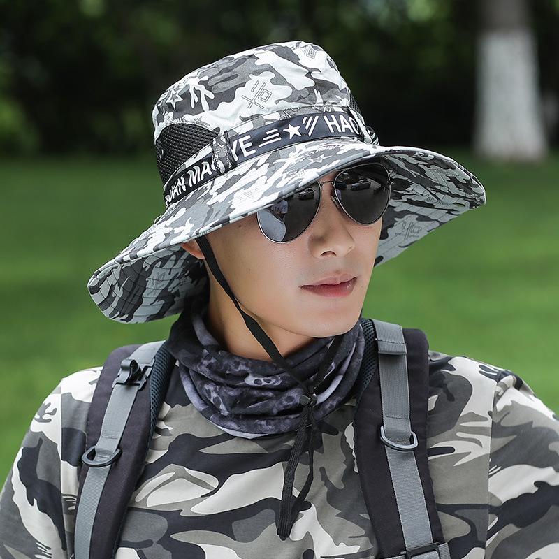 Men's Wide Brim Summer Fishing and Mountaineering Hat - Lightweight Sun Protection Fisherman Hat.