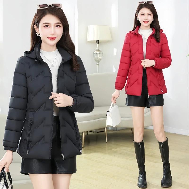 Casaco Acolchoado de Penas Feminino Curto Inverno Estilo Ocidental Casaco Acolchoado Leve Casaco Acolchoado para Mãe Casaco Emagrecedor