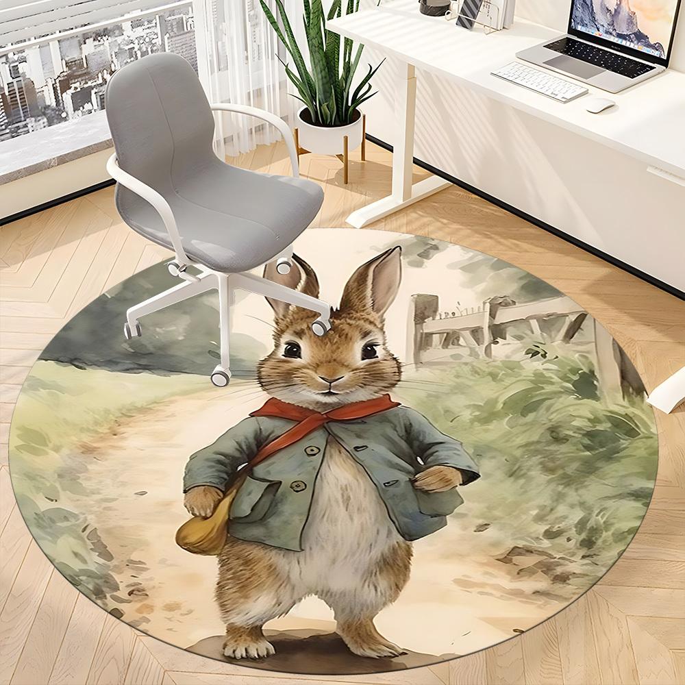 1pc Rabbit Peter Office Round Area Rug, Under Office Chairs Bedroom Living Room Home Decor  a1022319