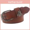 Leather Handcrafted Twoply Belt With Pin Buckle For Daily Casual Fashion Use