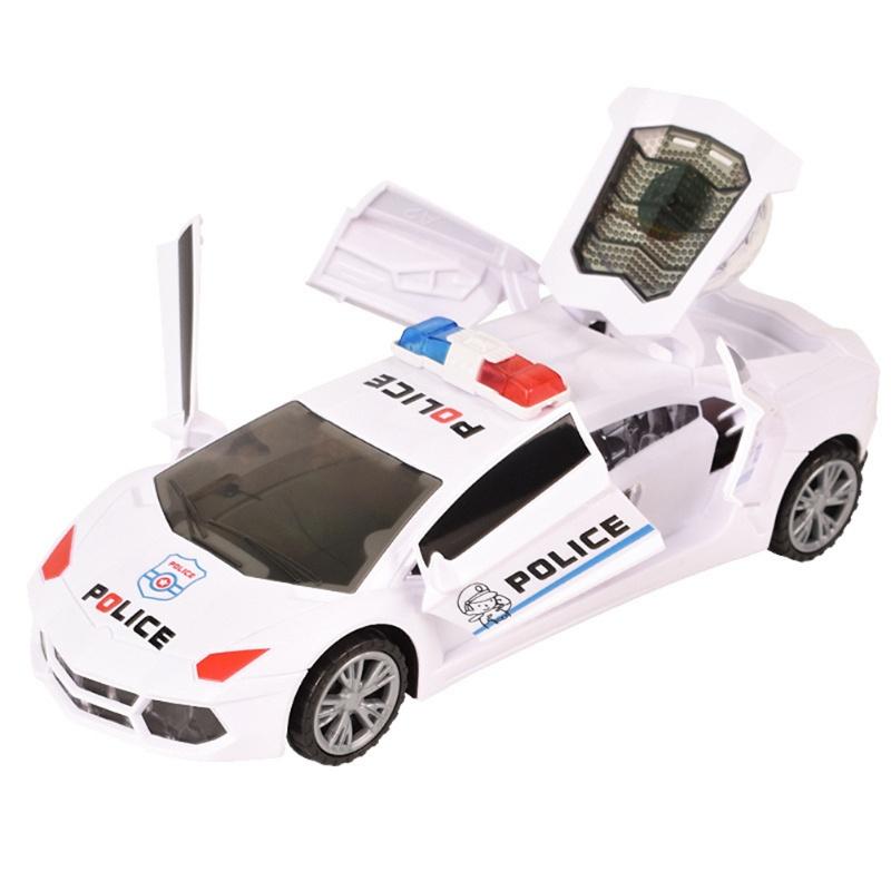 Kids Door Opening Police Car Toys New Model Police Car For Children 360 Degree Rotating Modern Police Cars With Light And Sound белый