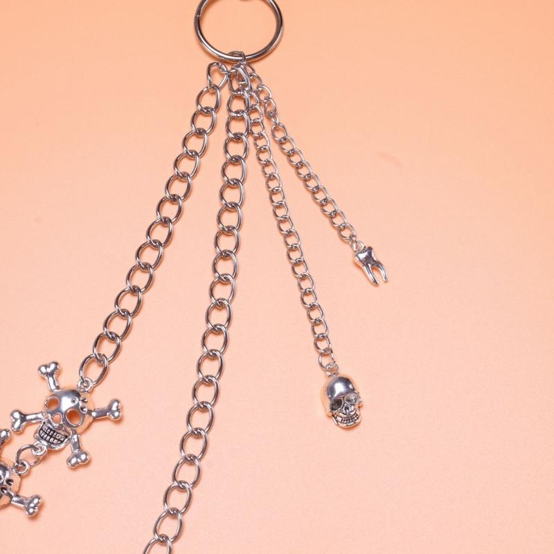 Hiphop Pants Jeans Chain Hollow out Skull Trouser Chain Biker Heavy Thick Wallet Pocket Chain Body Jewelry for Girls