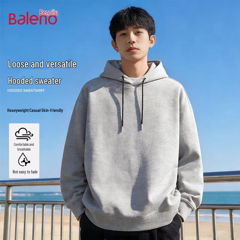 Baleno Men's Solid Color Hooded Oversize Sweatshirt
