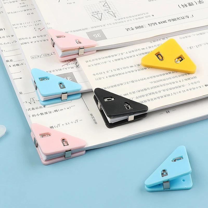 6/12PCS Triangle Plastic Bookmark Clips - Durable Page Corner Holders for Books, Students Reading & Office Organizing, Colorful