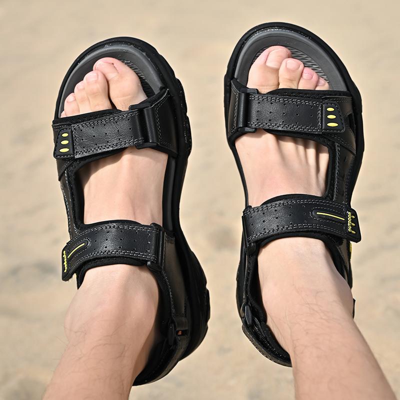 Men's Genuine Leather Sandals Classic Sandal Summer Male Outdoor Casual Lightweight Sandal Fashion Sneakers Big Size 46