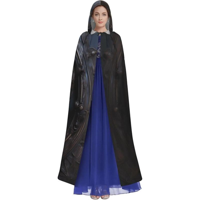 Skull Prints Hooded Cloak for Halloween, Role-playing, and Costume Parties - Comfortable and Durable