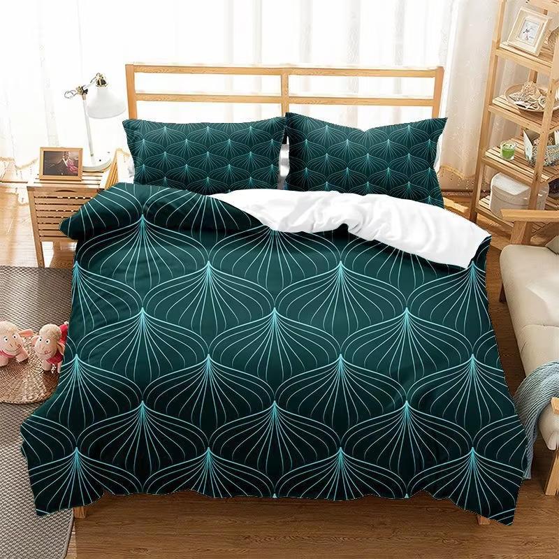 Irregular Fan-Shaped Pattern Bedding Set Abstract Geometric Duvet Cover Set Microfiber Twin Queen Comforter Cover For Kids Teen