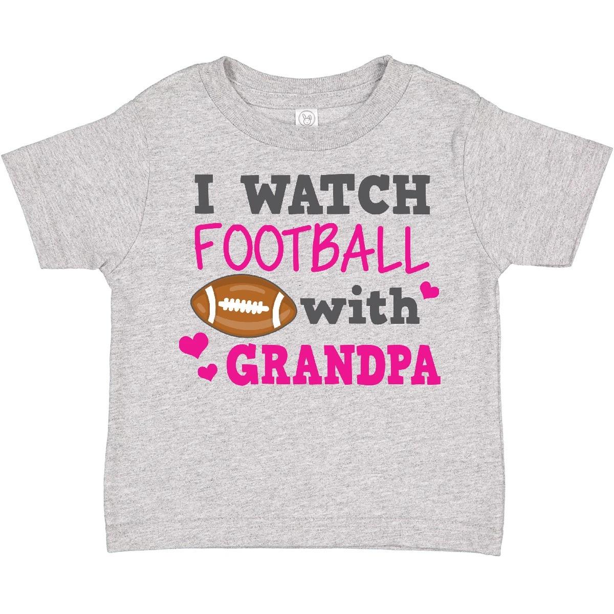 Inktastic I Watch Football With My Grandpa Toddler T-Shirt Sports Girl Sport Kid 100