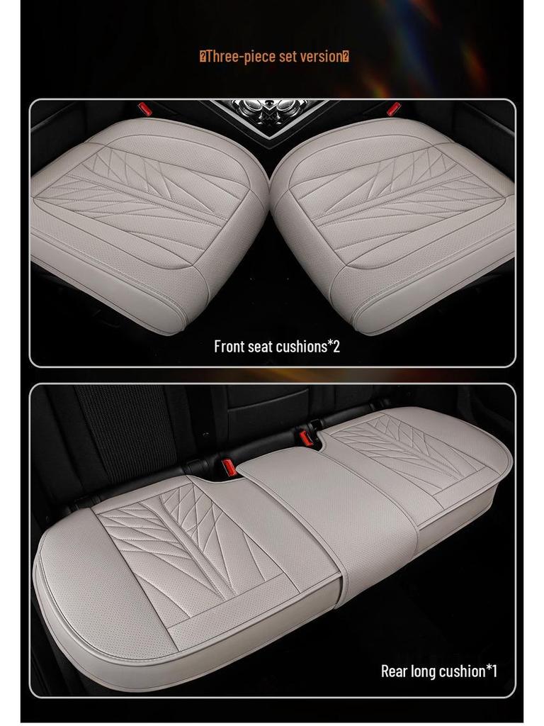 2025 All-Season Universal Breathable Leather Car Seat Cover Set - 5-Seat, Full Surround, Three-Piece